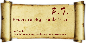 Pruzsinszky Terézia névjegykártya