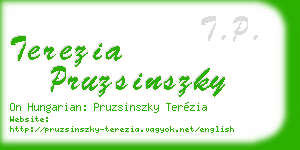 terezia pruzsinszky business card