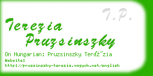 terezia pruzsinszky business card